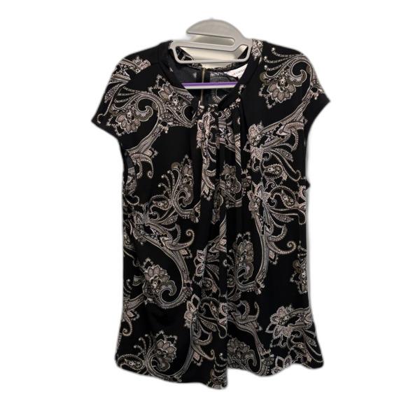 Liz Claiborne Cap Sleeve Tunic Size XXL Black & White EUC - Picture 3 of 8